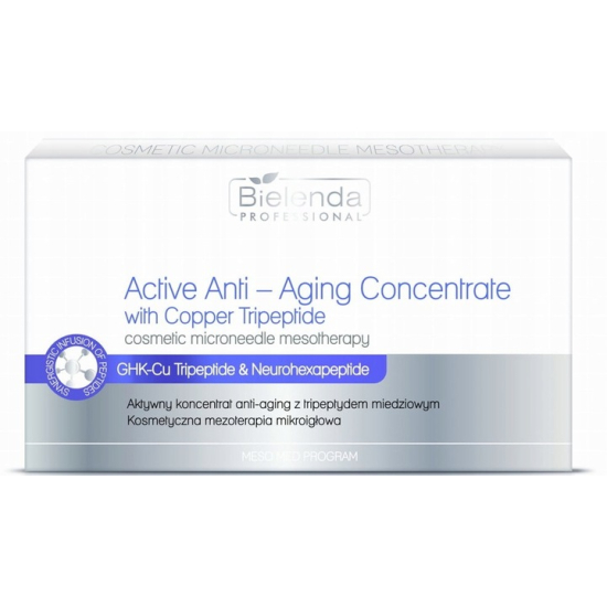 BIELENDA PROFESSIONAL AKTYWNY KONCENTRAT ANTI-AGING Z TRIPEPTYDEM MIEDZIOWYM DO MEZOTERAPII MIKROIGŁOWEJ 10X3ML